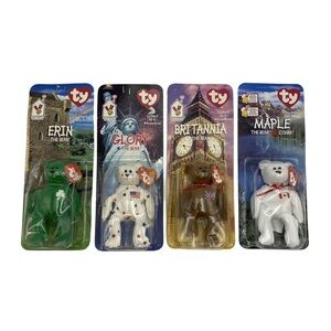 1999 McDonald's TY Beanie Babies International Bears Complete Set of 4